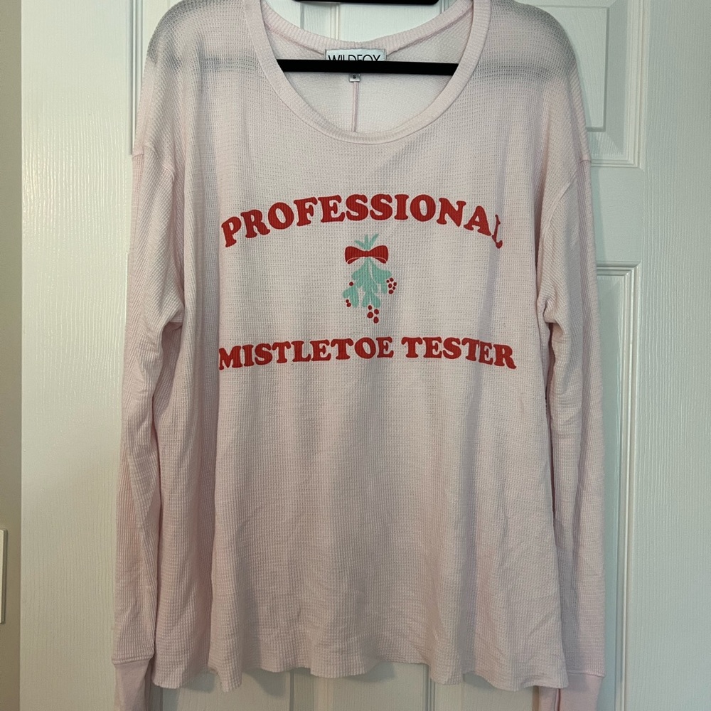 Wildfox Cream Red Long Sleeve Tee